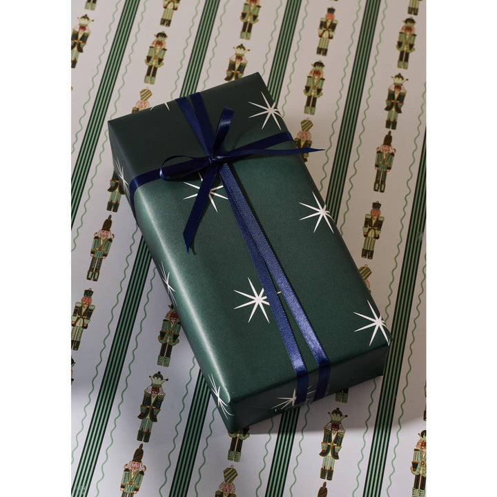 Nutcracker & Stripe Stars Double Sided Wrapping Paper