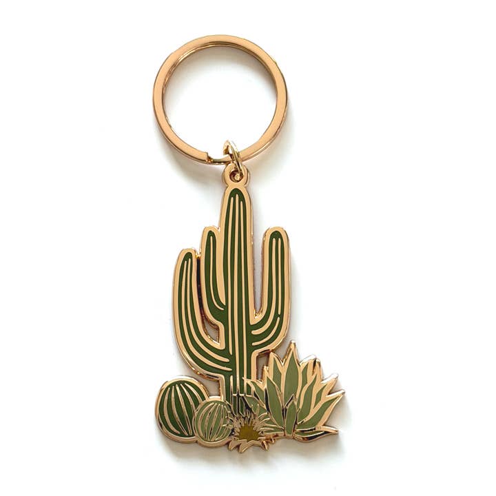 Cactus Cluster Keychain