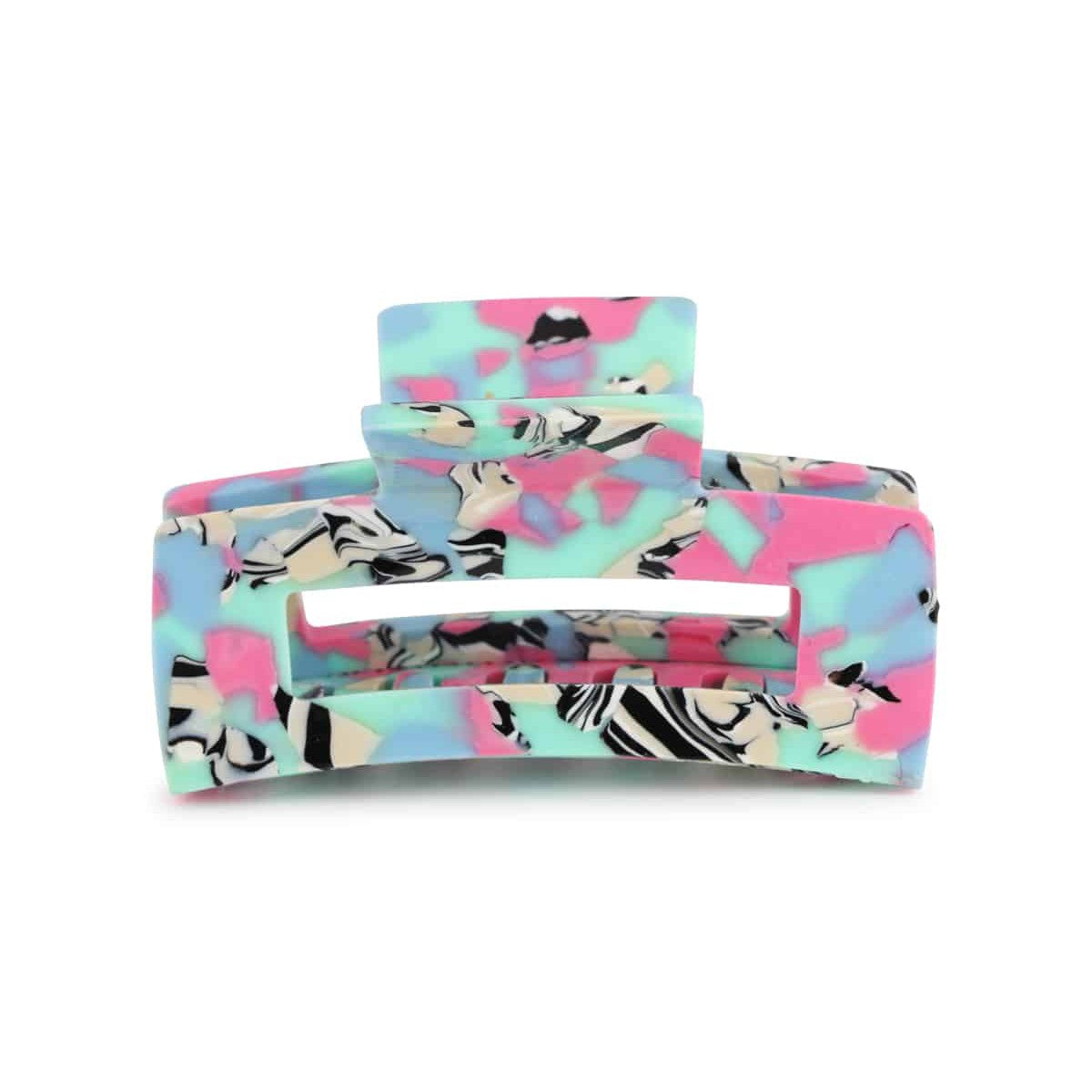 Kathryn Resin Bulldog Hairclip - Pink/Blue