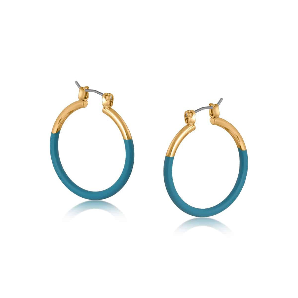 Sandra Large Two Tone Hoop Earrings - Blue