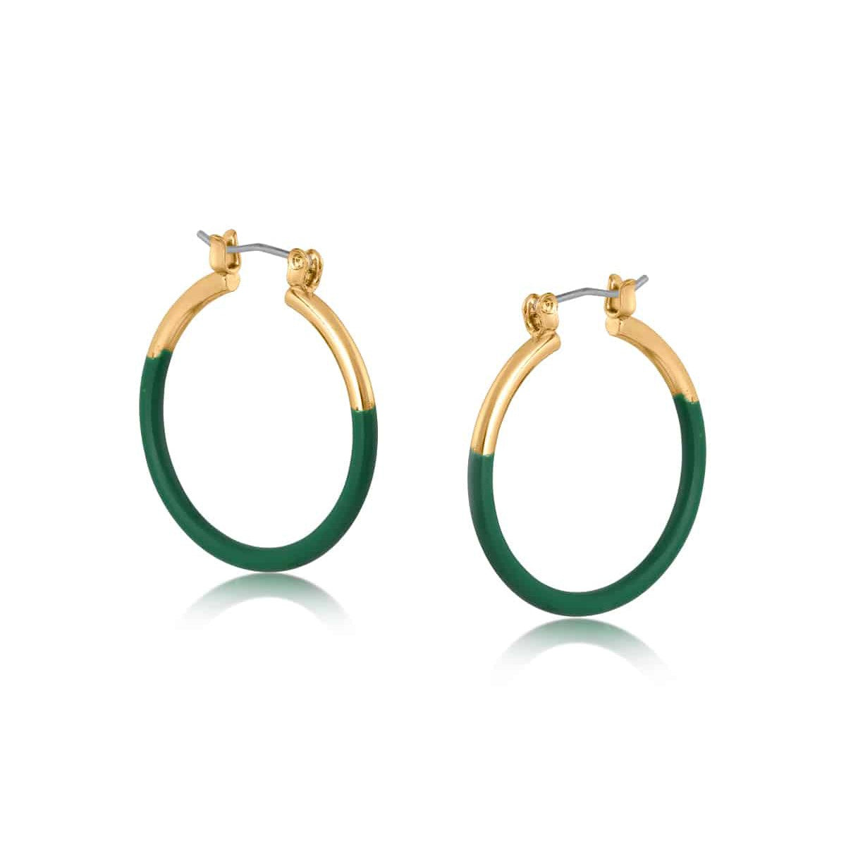 Sandra Large Two Tone Hoop Earrings - Green