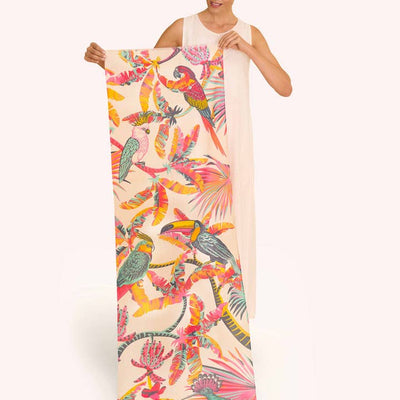 Tropical Paradise Cotton Scarf - Pink