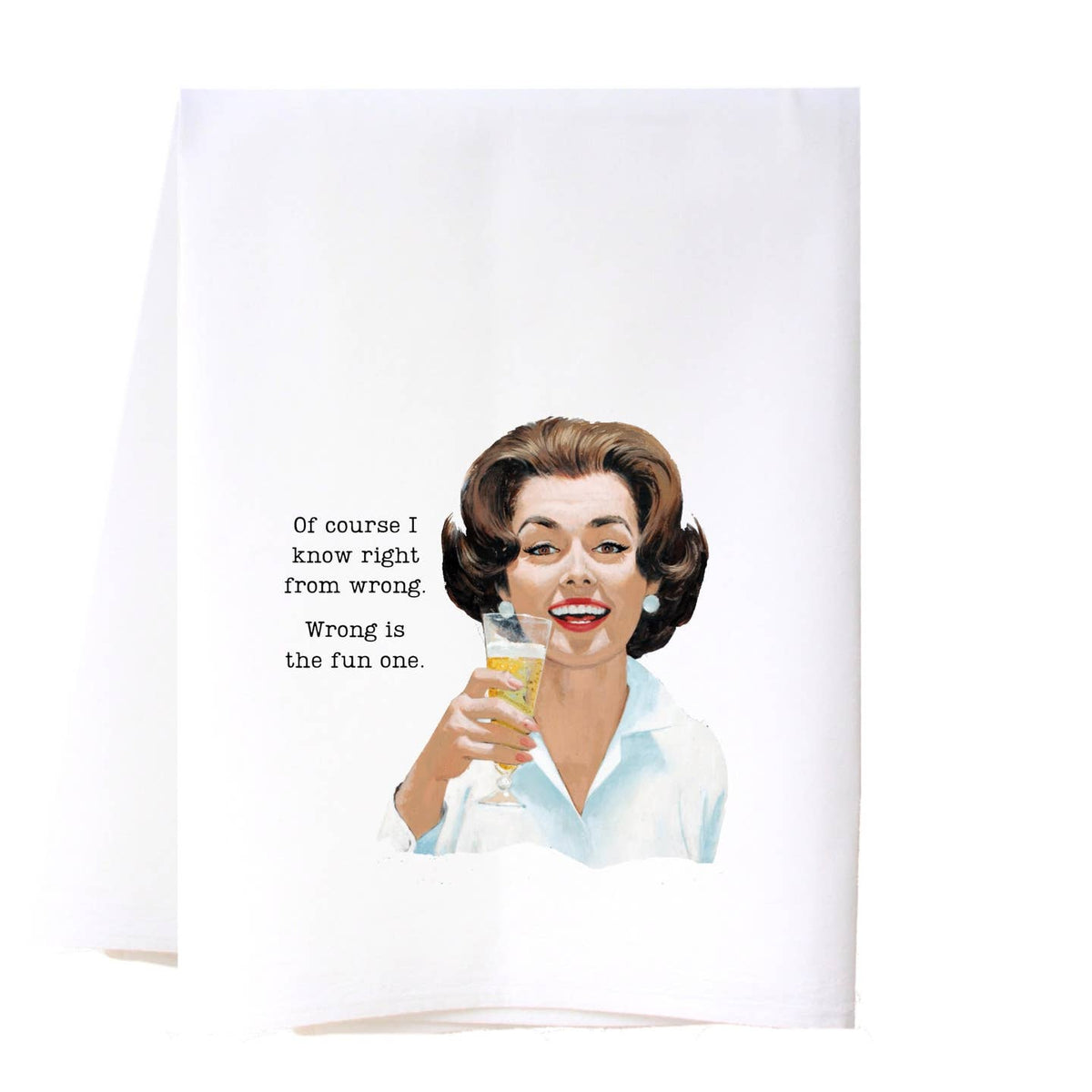 Right From Wrong Flour Sack Tea Towel - Just Fabulous Palm Springs