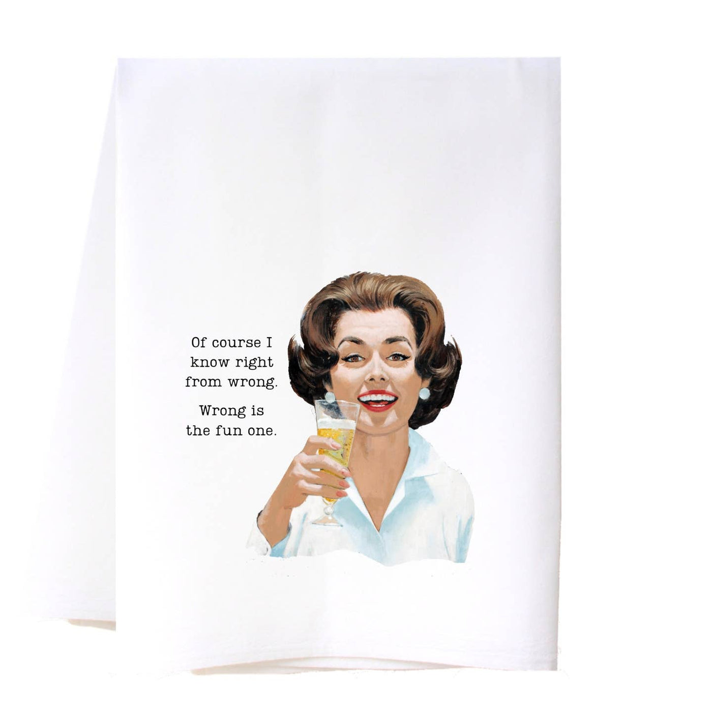 Right From Wrong Flour Sack Tea Towel