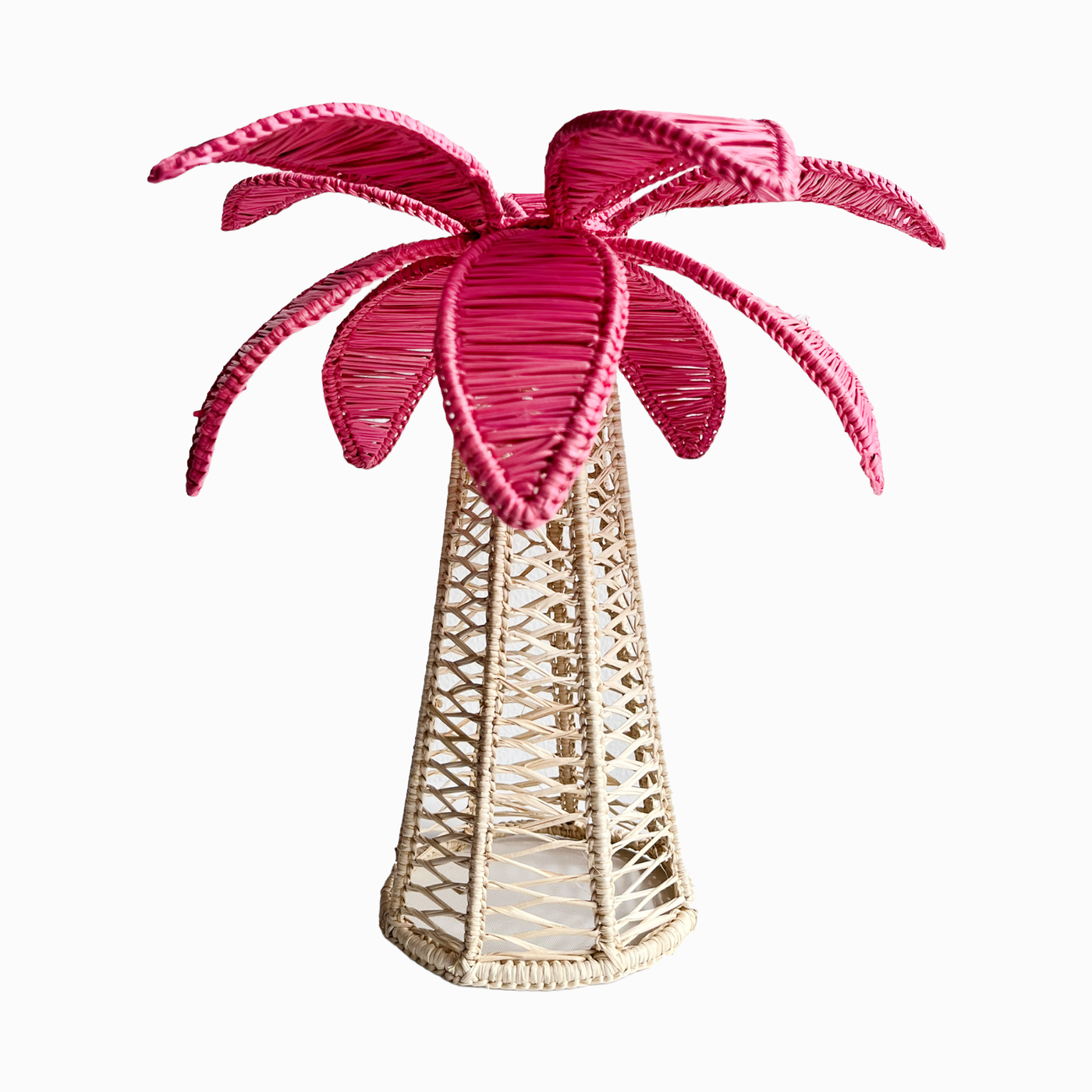 Palm Tree Candle Holder - Hot Pink Leaves