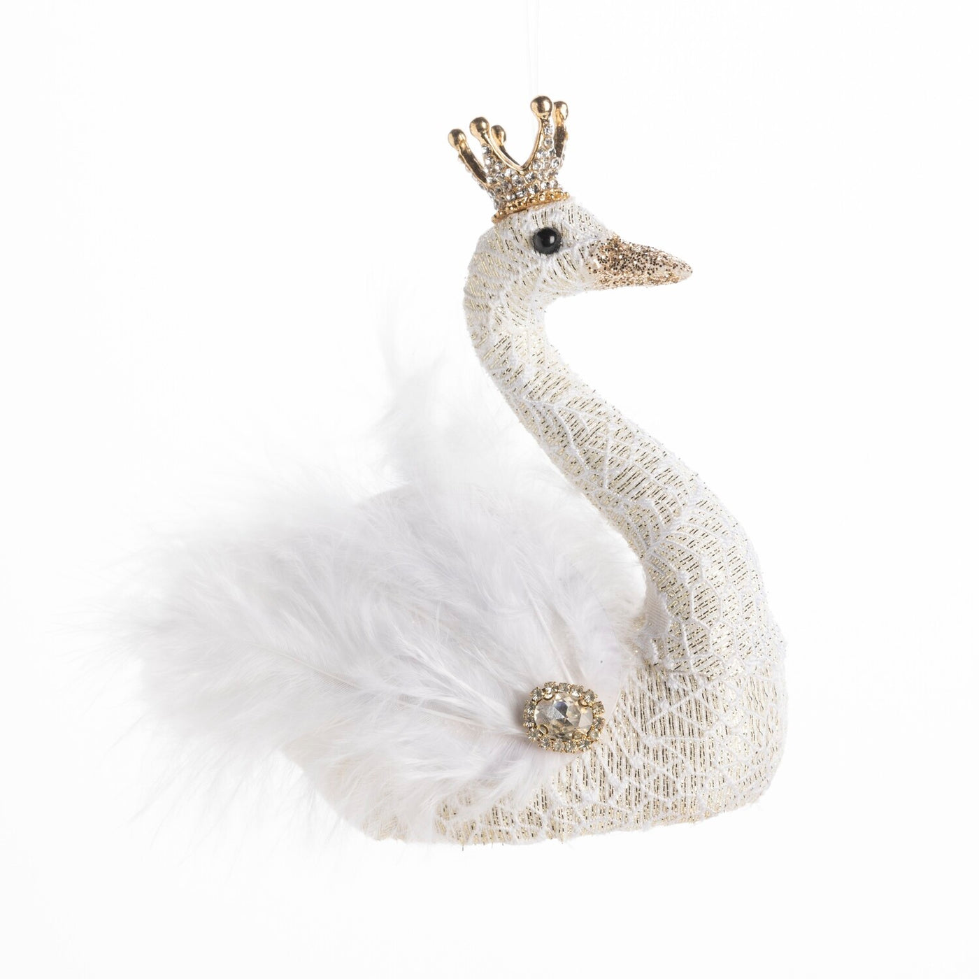 Feathered Swan Ornament