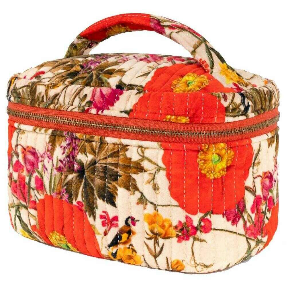 Fine Flowers Quilted Velvet Vanity Case