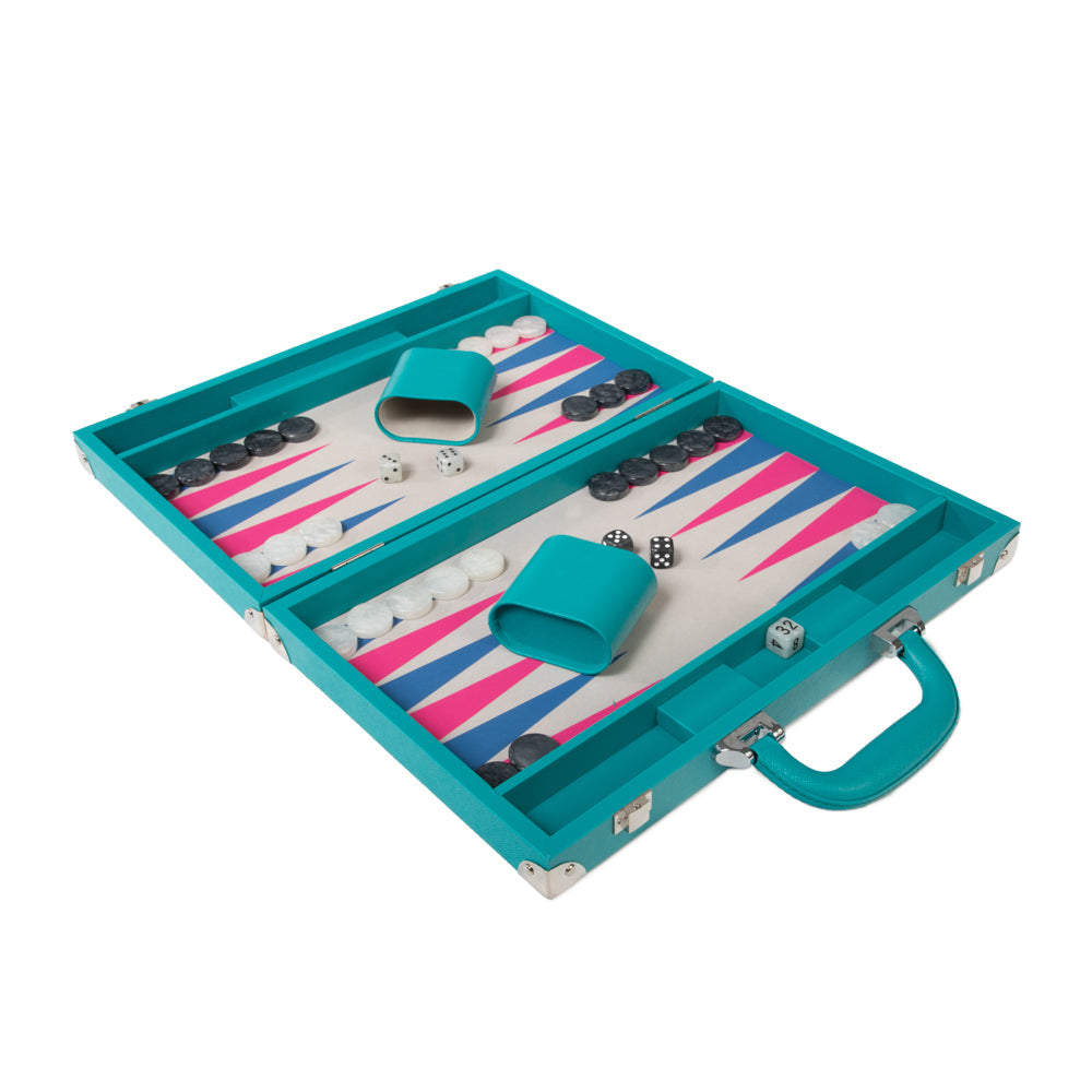 Ellen Backgammon Set - Teal - Just Fabulous Palm Springs