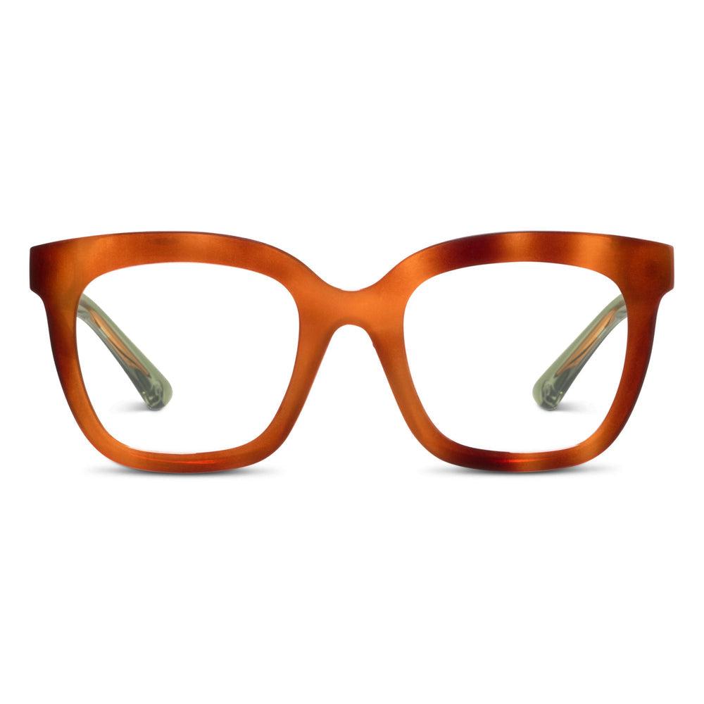 Fanfare Reading Glasses - Blonde Tortoise/Green
