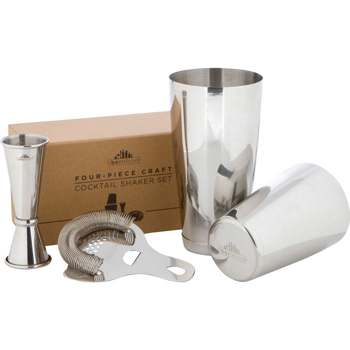 4-Piece Cocktail Shaker Set - Stainless Steel