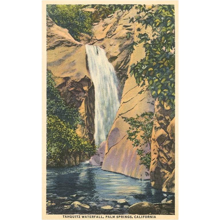Tahquitz Waterfall Palm Springs Blank Greeting Card - Just Fabulous Palm Springs