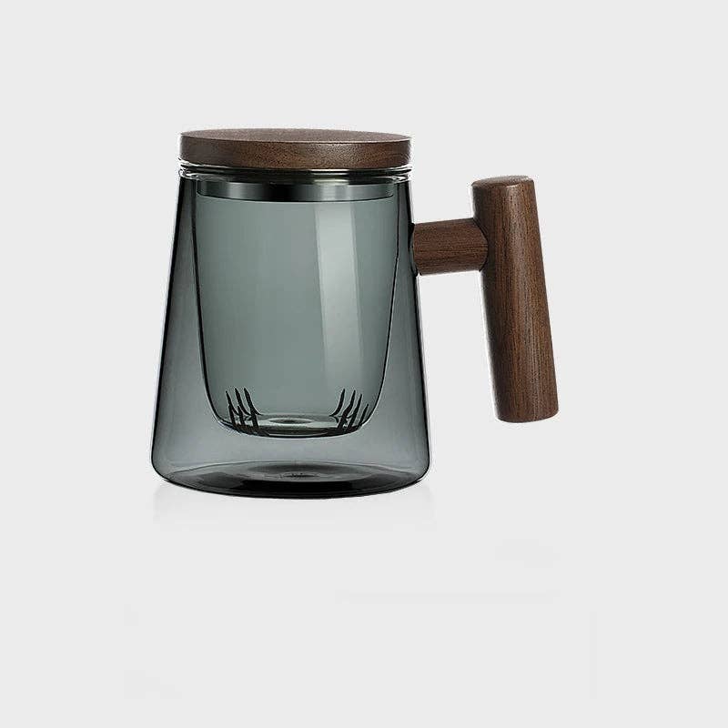 Charcoal Tea Infuser With Wooden Handle