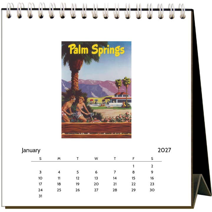 2027 Vintage Palm Springs Easel Desk Calendar - Just Fabulous Palm Springs