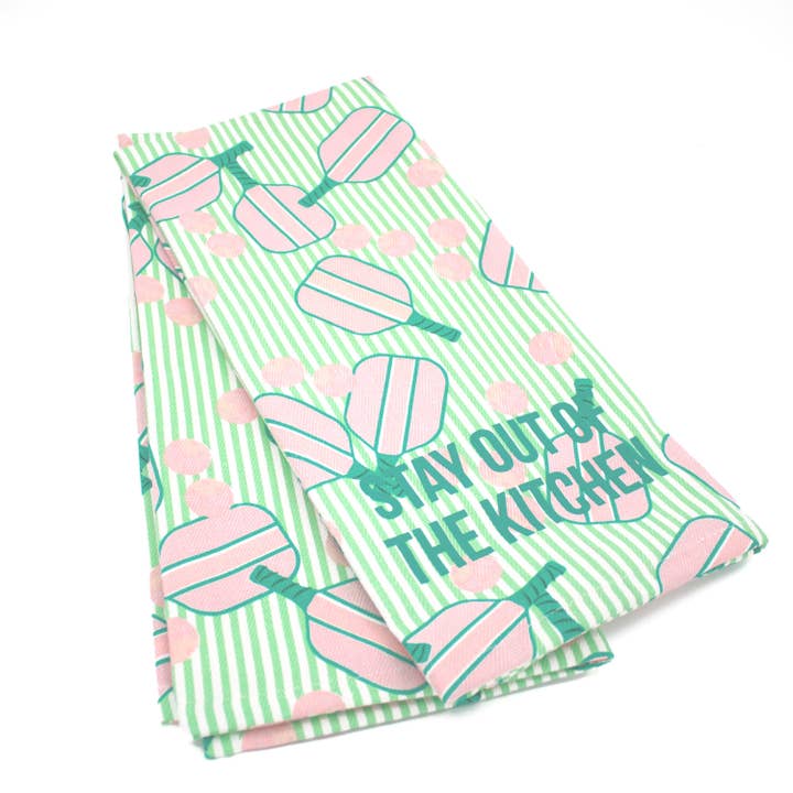 Pickleball Striped Kitchen Towel Set