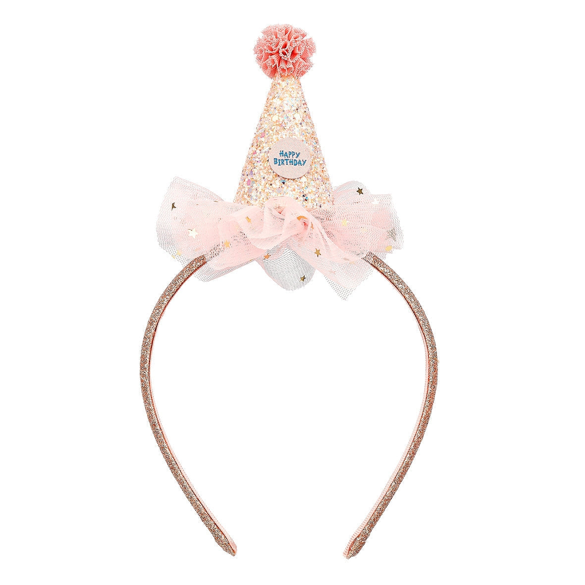 Birthday Crown - Gold & Pink Glitter