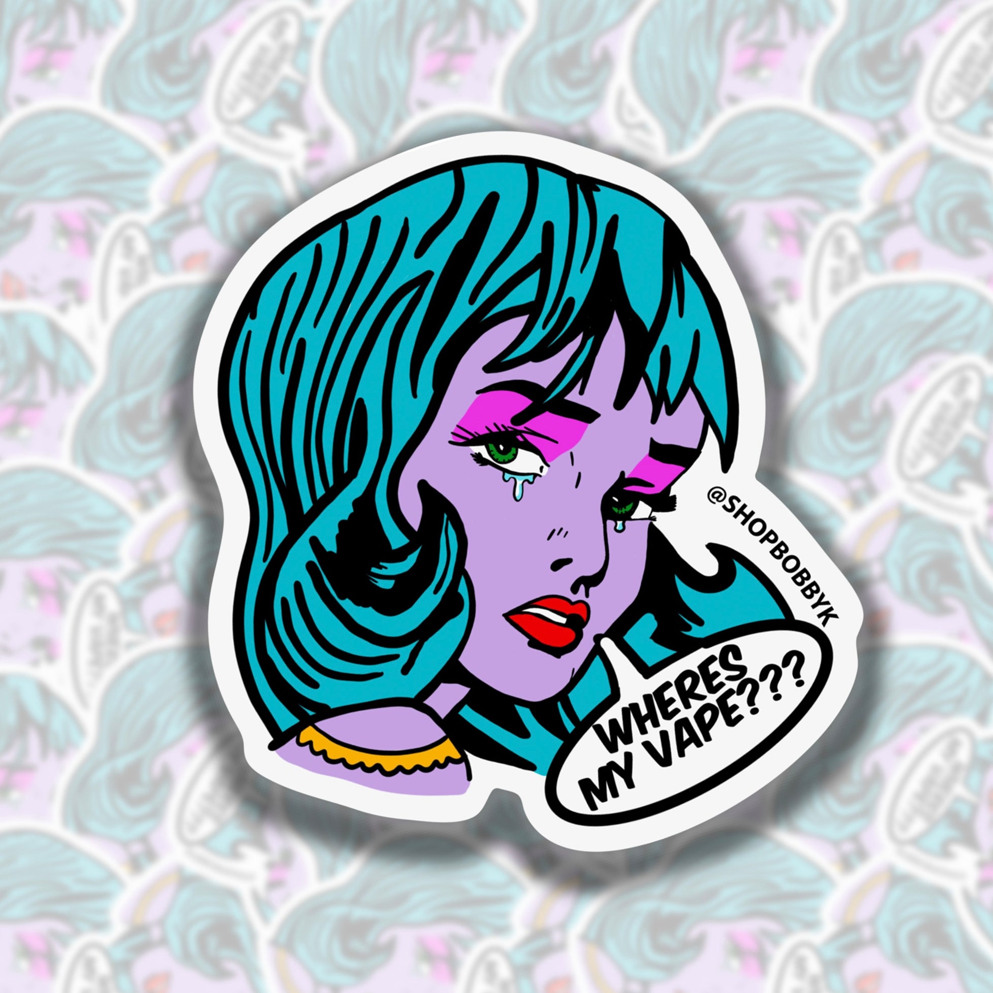 Die Cut Sticker: Pop Art Girlies - Where's My Vape???