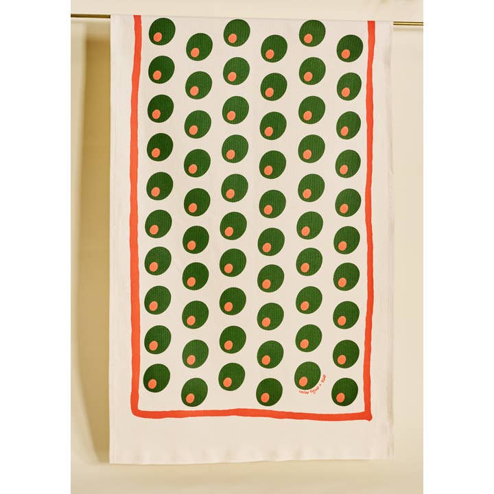 Dirty Martini Olive Cotton Tea Towel