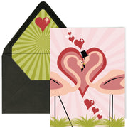 Retro Flamingo Love Greeting Card - Just Fabulous Palm Springs