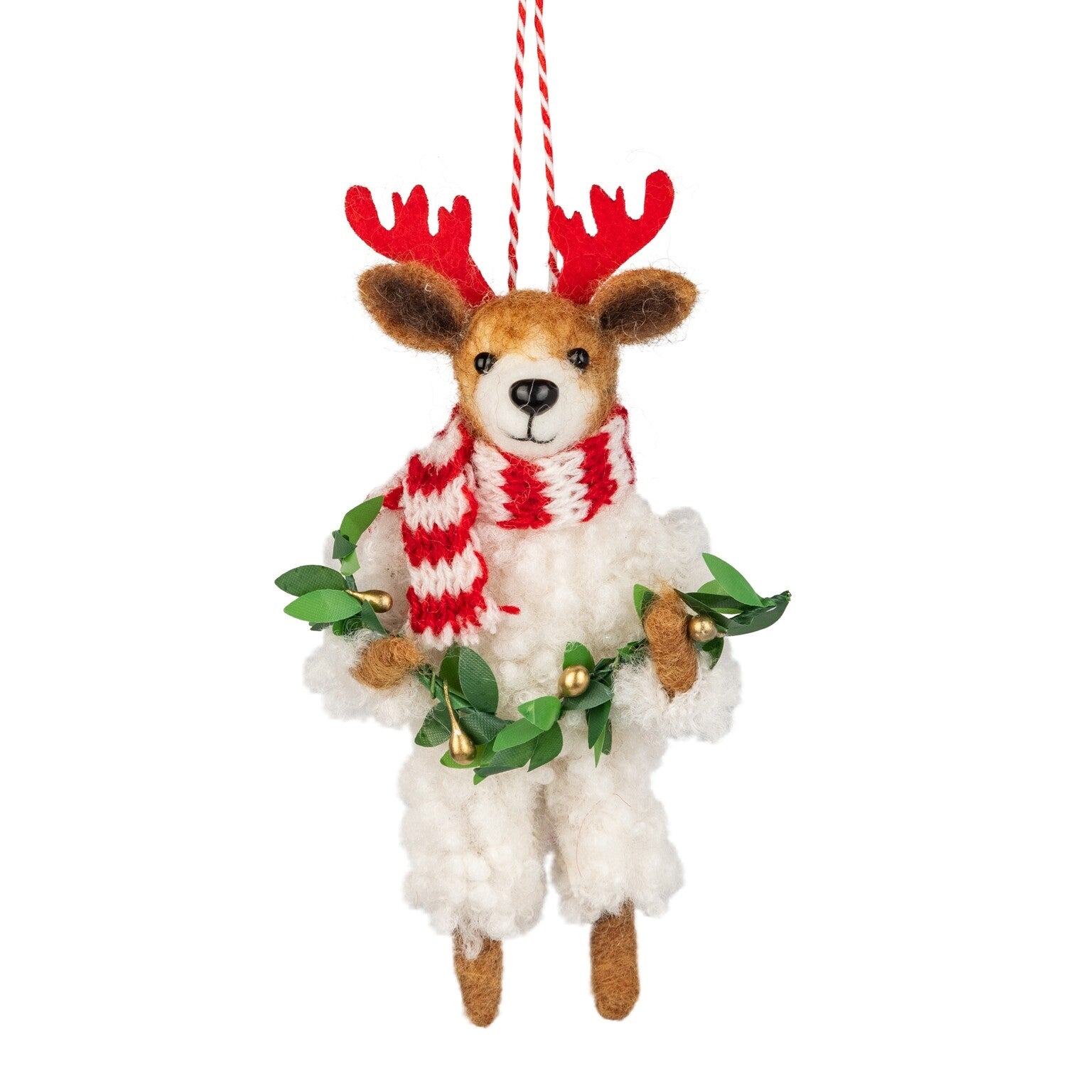 Dog Holding Garland Ornament