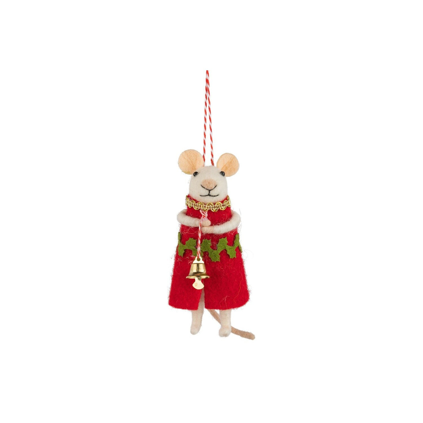 Mouse Holding Bell Ornament