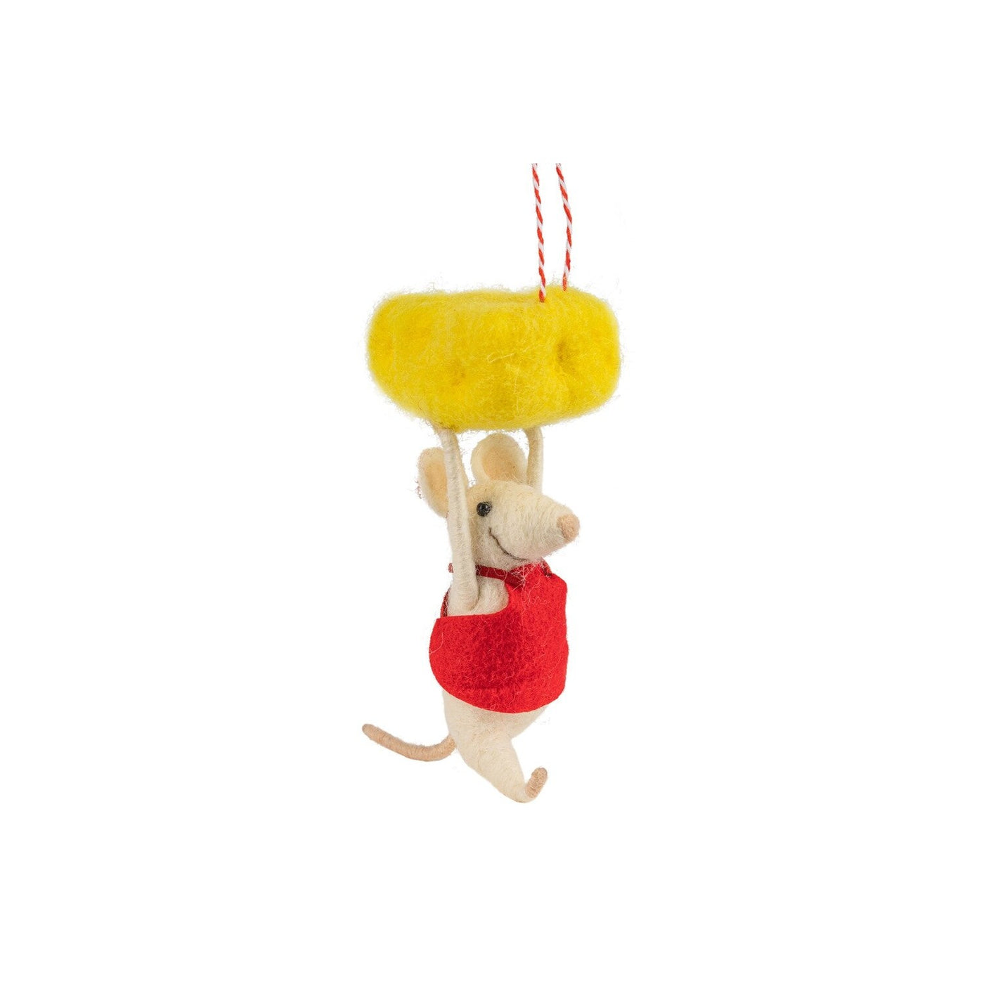 Mouse Holding Cheese On Head Ornament