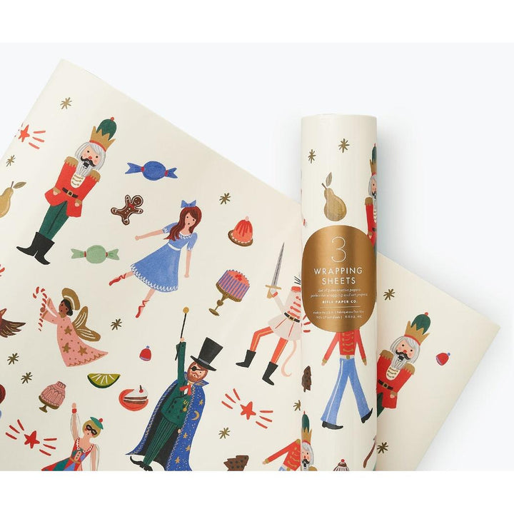 Nutcracker Wrapping Paper Sheets - Roll Of 3