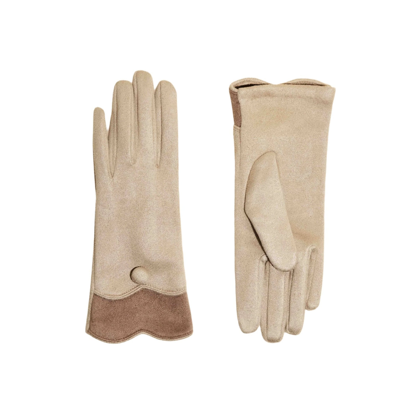 Pandora Faux Suede Gloves - Cream