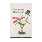 Dear Santa Holiday Glitter Tea Towel
