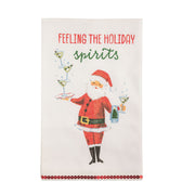 Feeling The Holiday Spirits Glitter Tea Towel