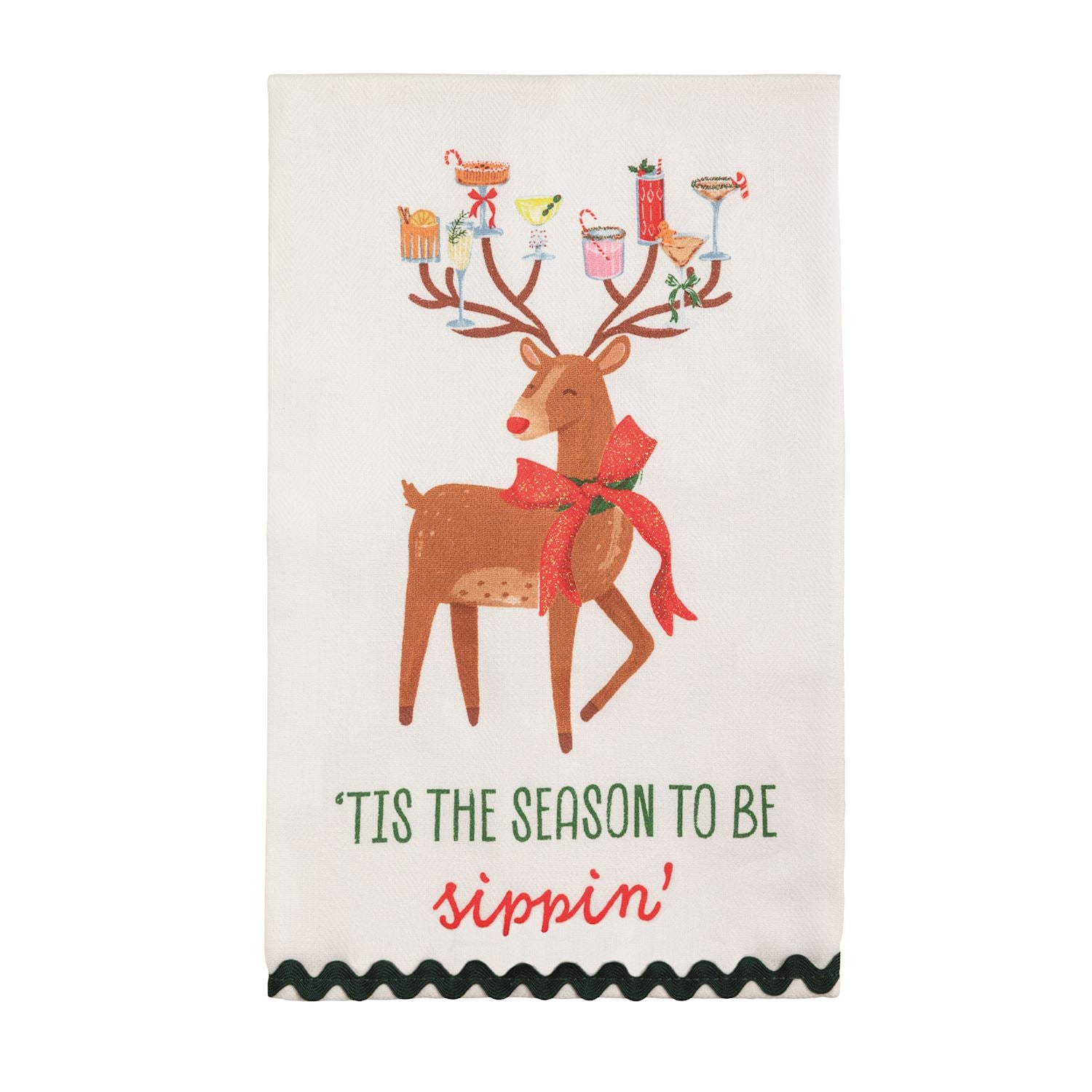 Tis The Season Glitter Tea Towel