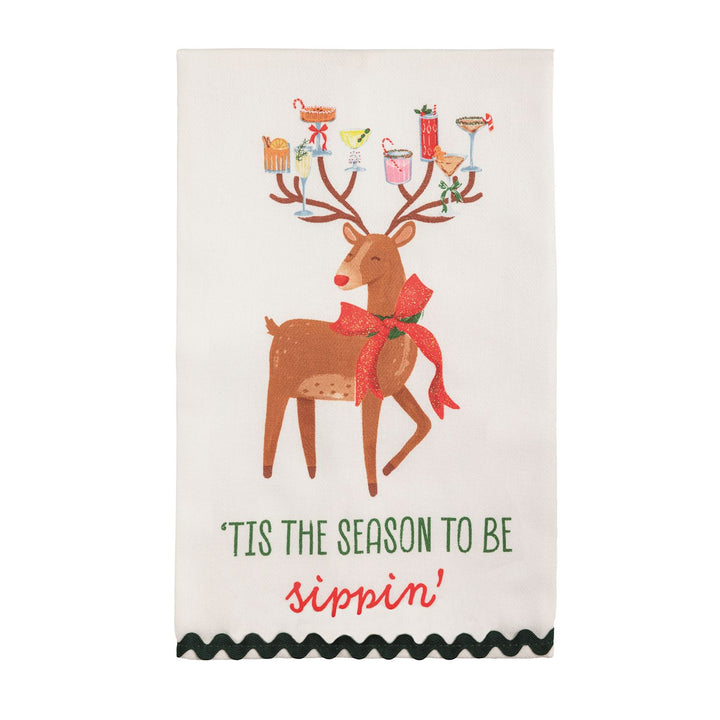 Tis The Season Glitter Tea Towel