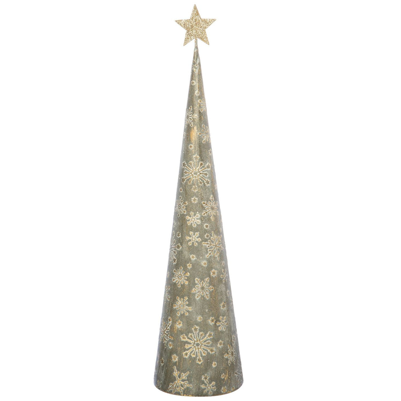 Embossed Metal Tabletop Cone Tree