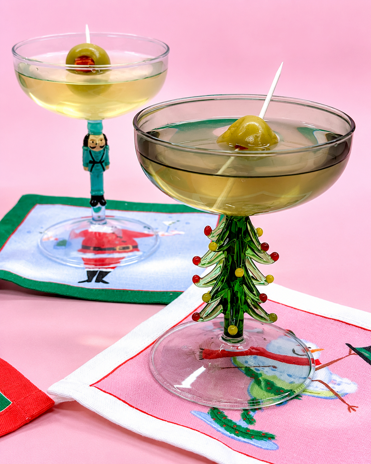 Snowman Holiday Cotton Cocktail Napkins Set