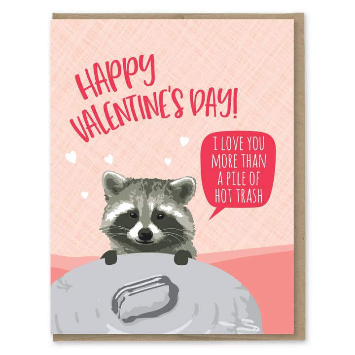 Hot Trash Raccoon Greeting Card - Just Fabulous Palm Springs