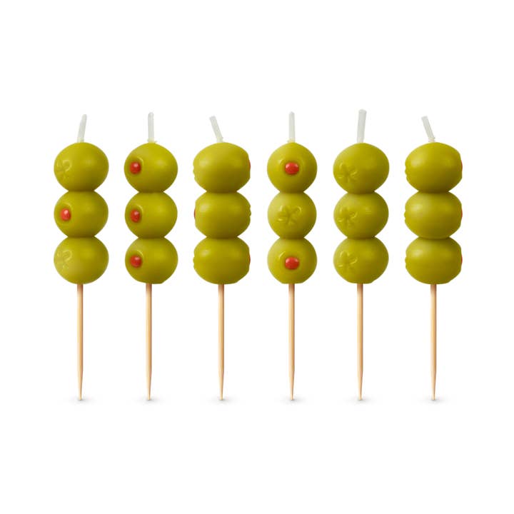 Cocktail Party Olive Candles - Set Of 6
