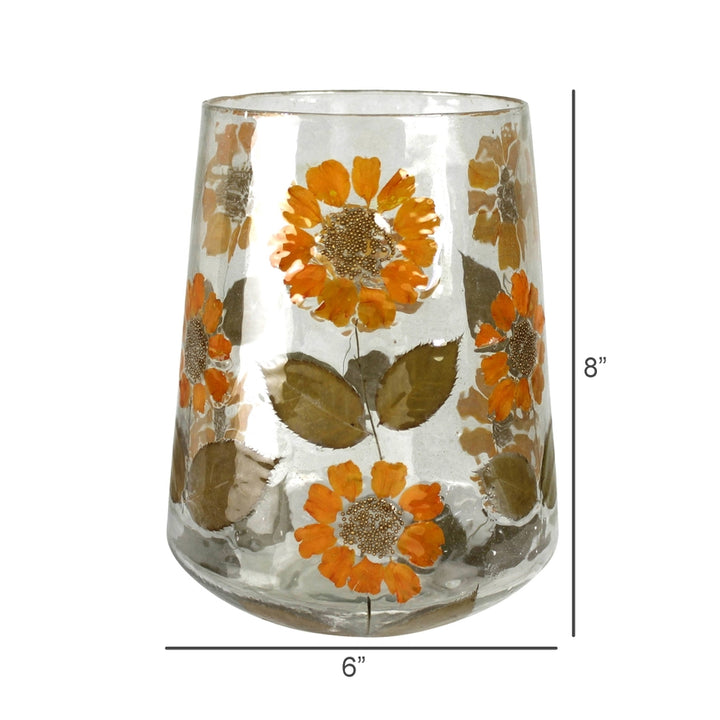 Sunflower Enamel Hurricane Glass