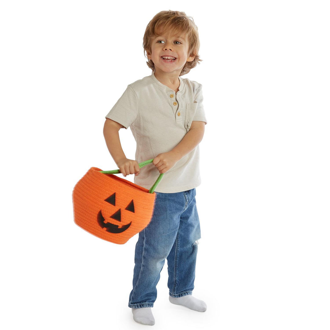 Spooky and Sweet Halloween Cotton Rope Basket - Jack-O-Lantern