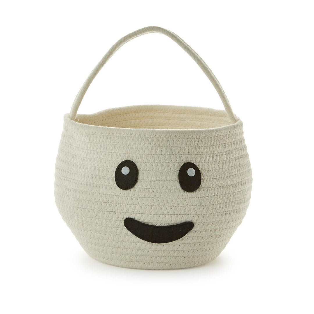 Spooky and Sweet Halloween Cotton Rope Basket - Ghost