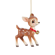 Cutesy Deer With Bell Ornament - Head Straight