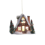 Ski Lodge Lighted Ornament - Snowshoes