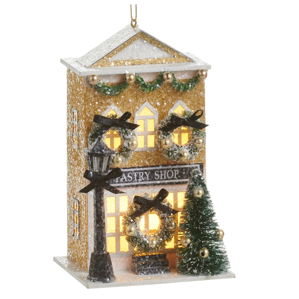 Lighted Paper Pastry Shop Ornament