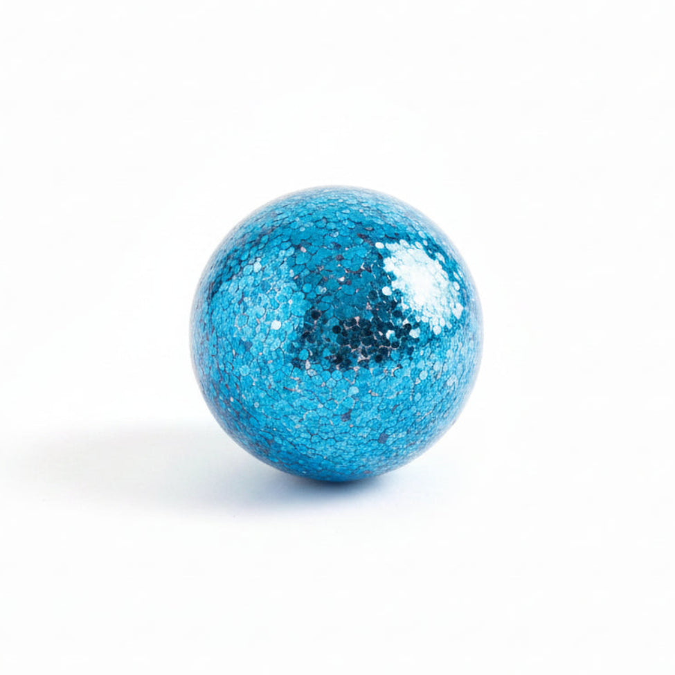 Chunky Glitter Ball Ornament - Blue