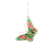 Butterfly Ornament - Green Gems