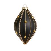 Embellished Black Matte Ornament - Finial
