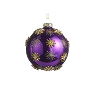 Gold Snowflake Ball Ornament - Purple