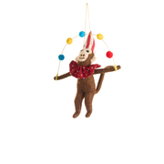 Circus Monkey Ornament - Juggling