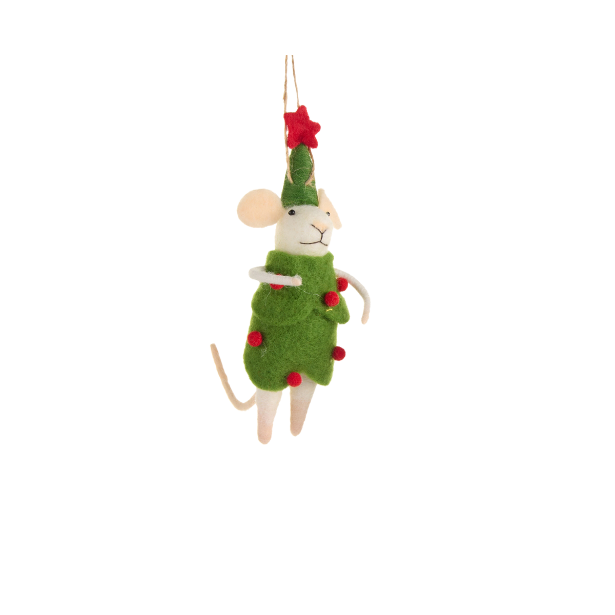 Tree Mice Ornament - Red Star