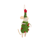 Tree Mice Ornament - Red Star