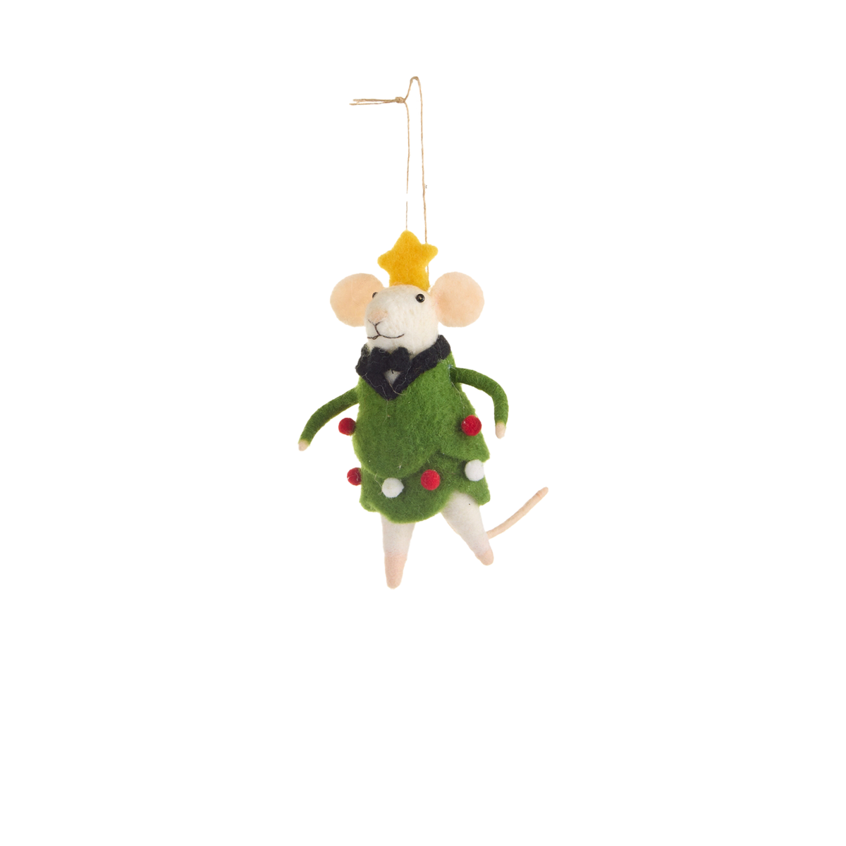 Tree Mice Ornament - Yellow Star