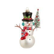 Snowman Ornament - Holding Tree